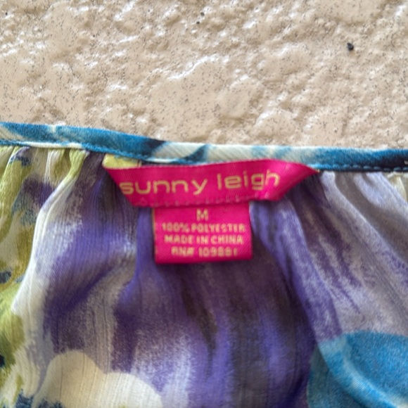 Sunny Leigh Multicolor Sheer Long Sleeve Top - Picture 4 of 7